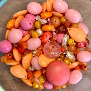 Vintage orange and pink beads